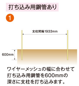 カンタン施行打ち込み用鉄管あり