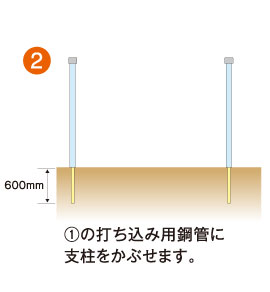 打ち込み用鉄管あり